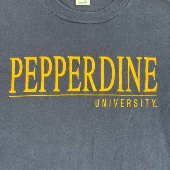 Velva Sheen Mens XL Navy Blue Pepperdine University Graphic T Shirt Vintage 90s - Picture 3 of 7